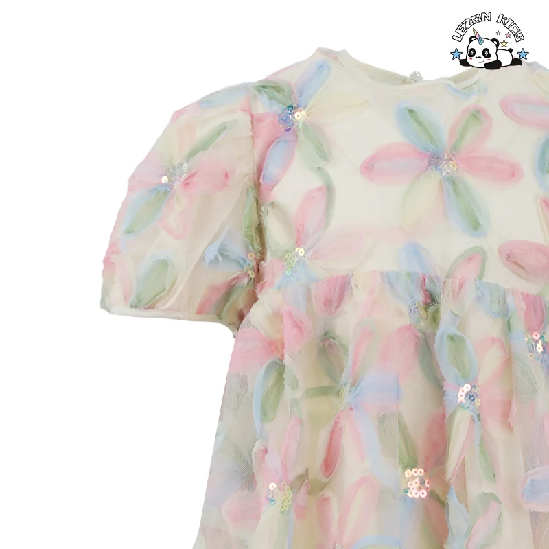 LEZONKIDS - Hot Sale Customization Elegant Dress Gentle Flower Girl Dress 2024 New Arrival for Girls